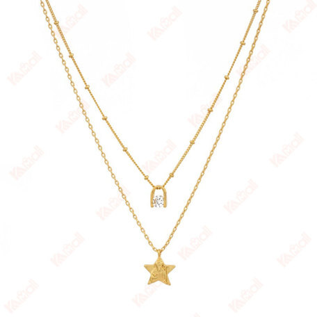 zircon chain necklace simple style